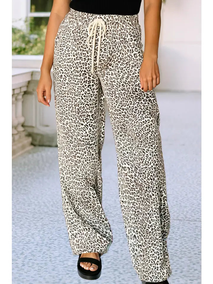 Ldc Leopard Drawstring Loose Pants