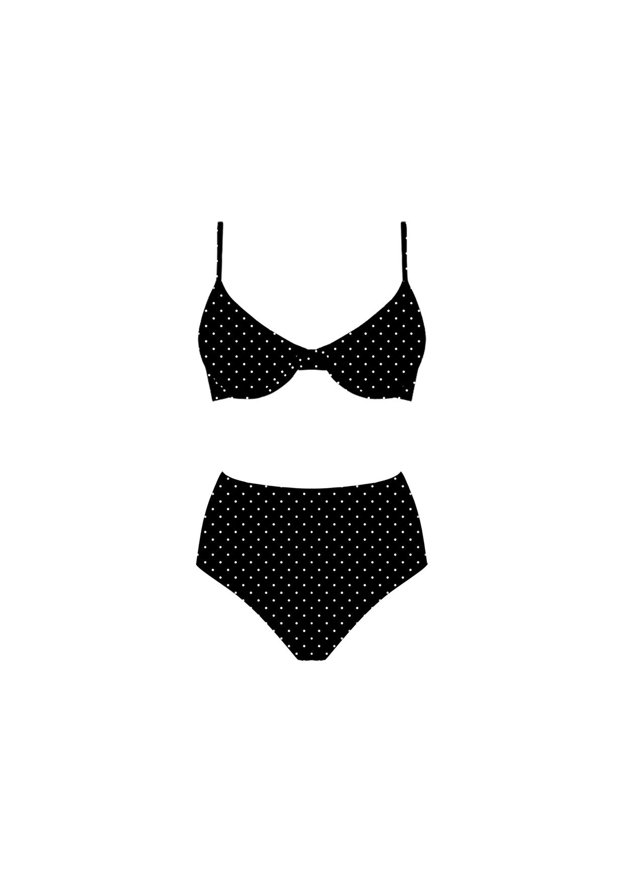 Polka Dot HighWaisted 2PC Swim Suit - PREORDER 4/15
