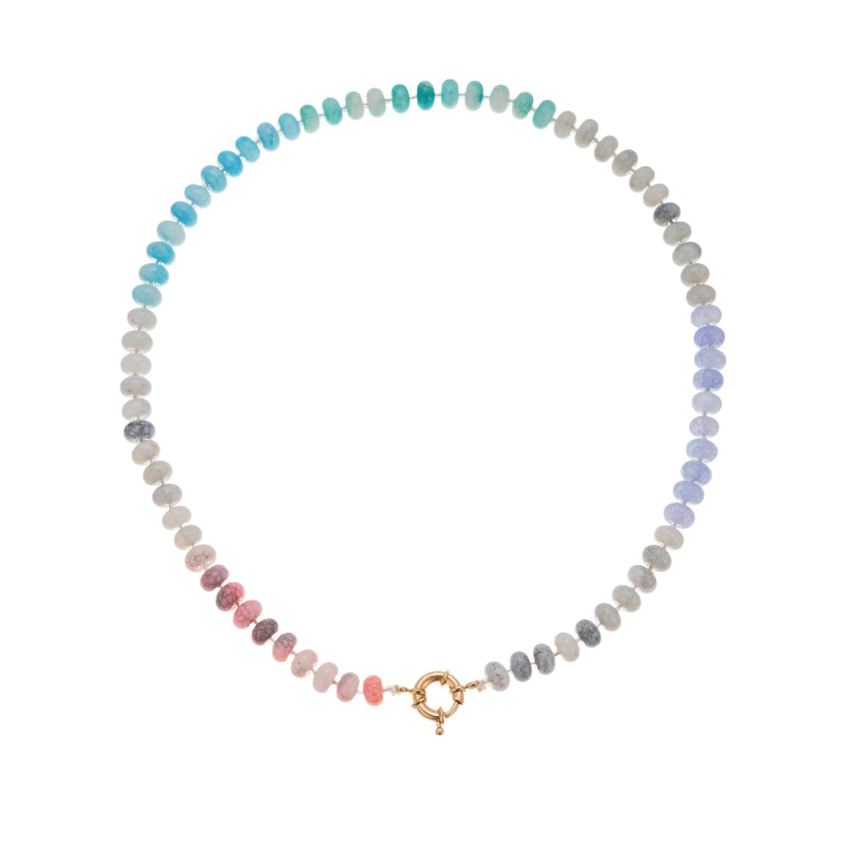 Handmade/Non- Tarnish - Blue Multi Color Beaded Necklace
