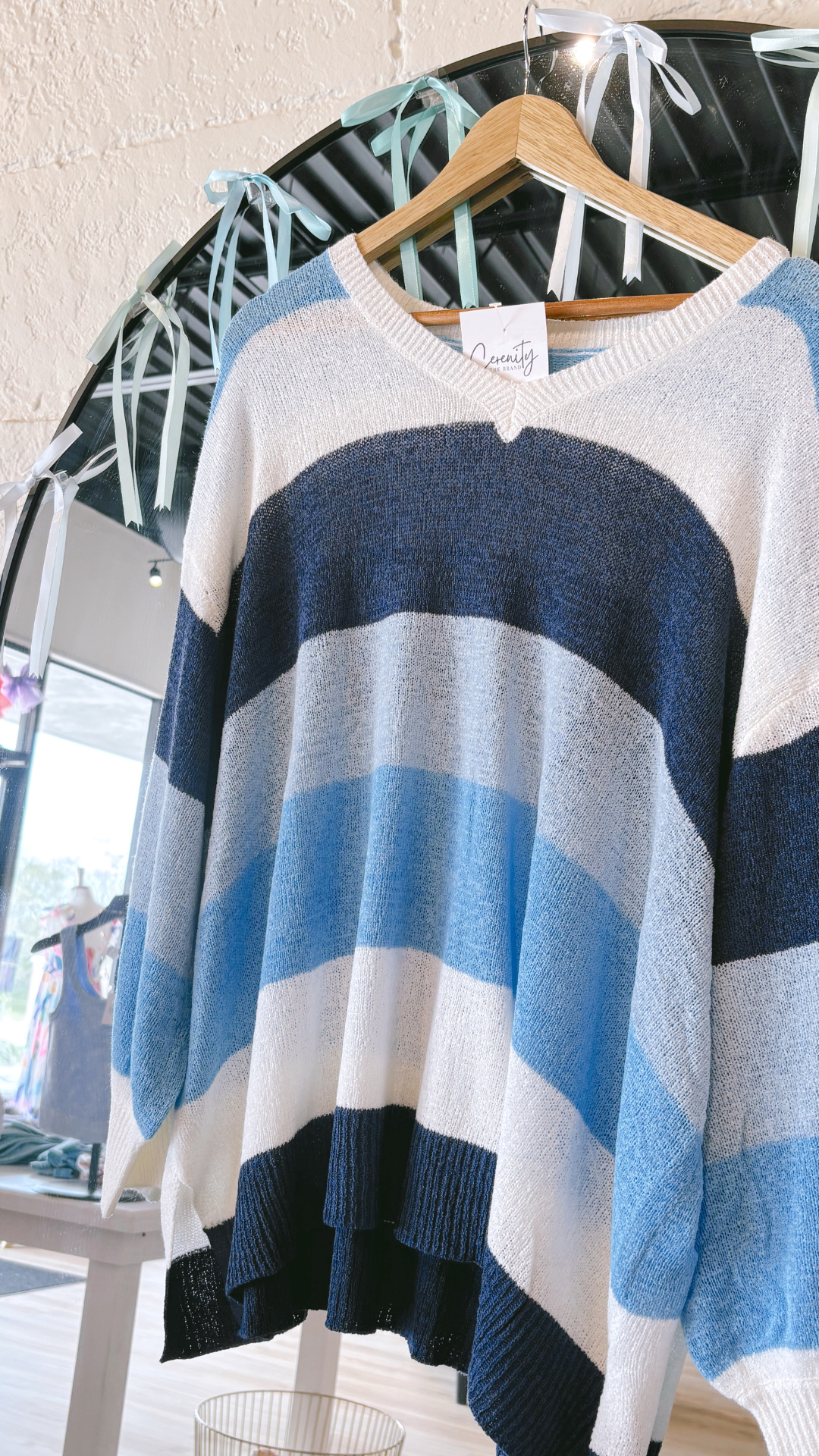 One Size- Striped Light Weight Sweater