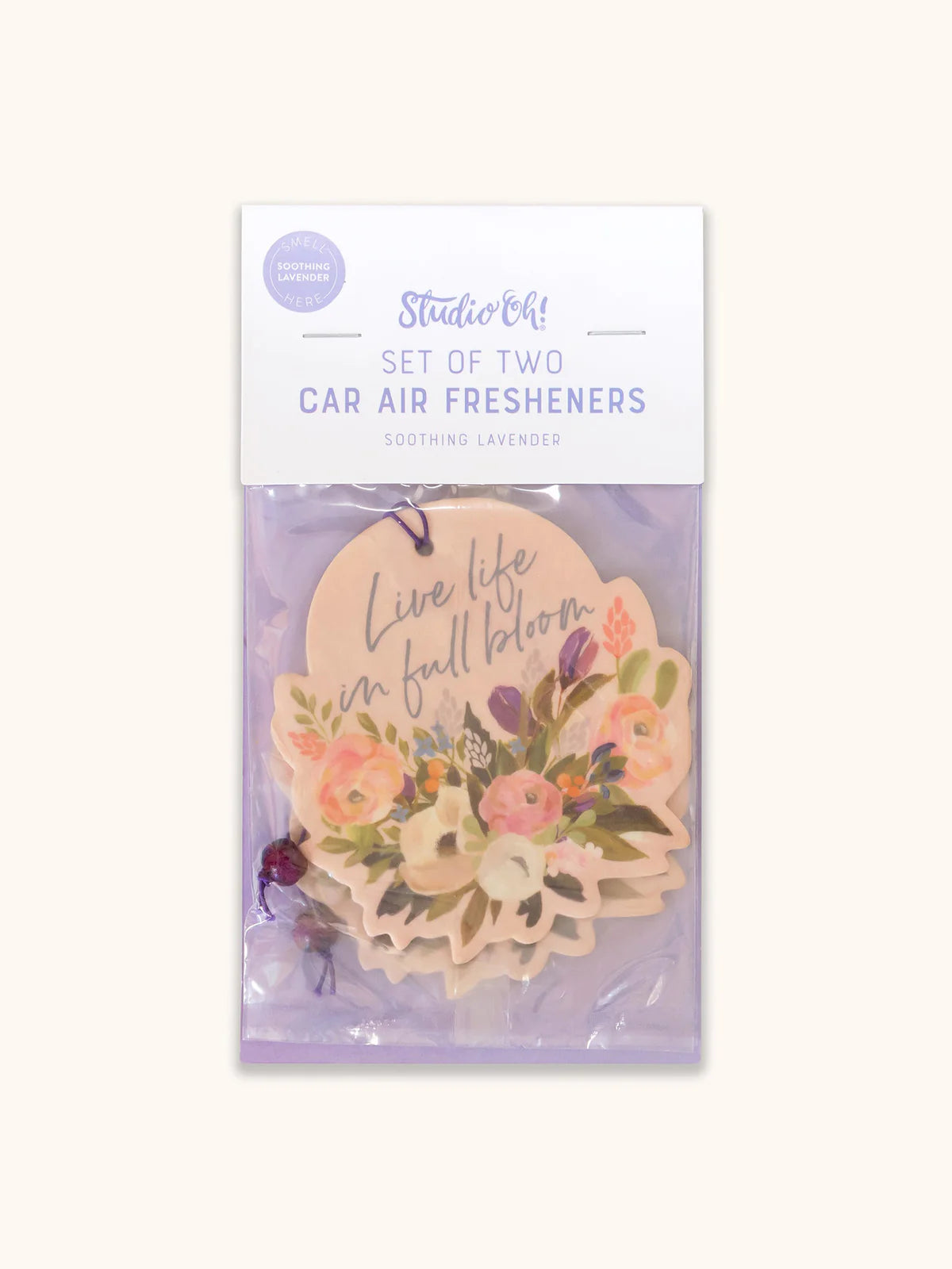 Live Life in Full Bloom Car Freshener-2pk