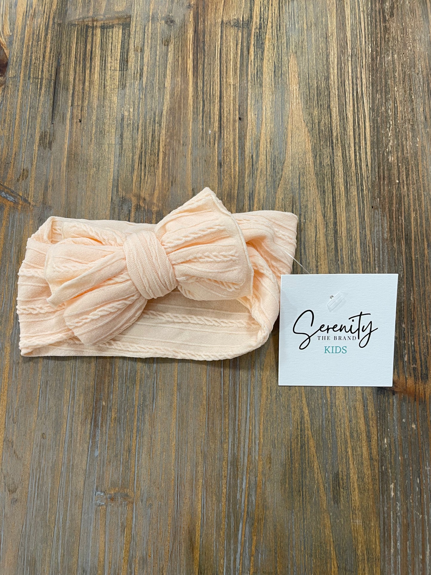 Kids Textured Summer Headwrap-Peach