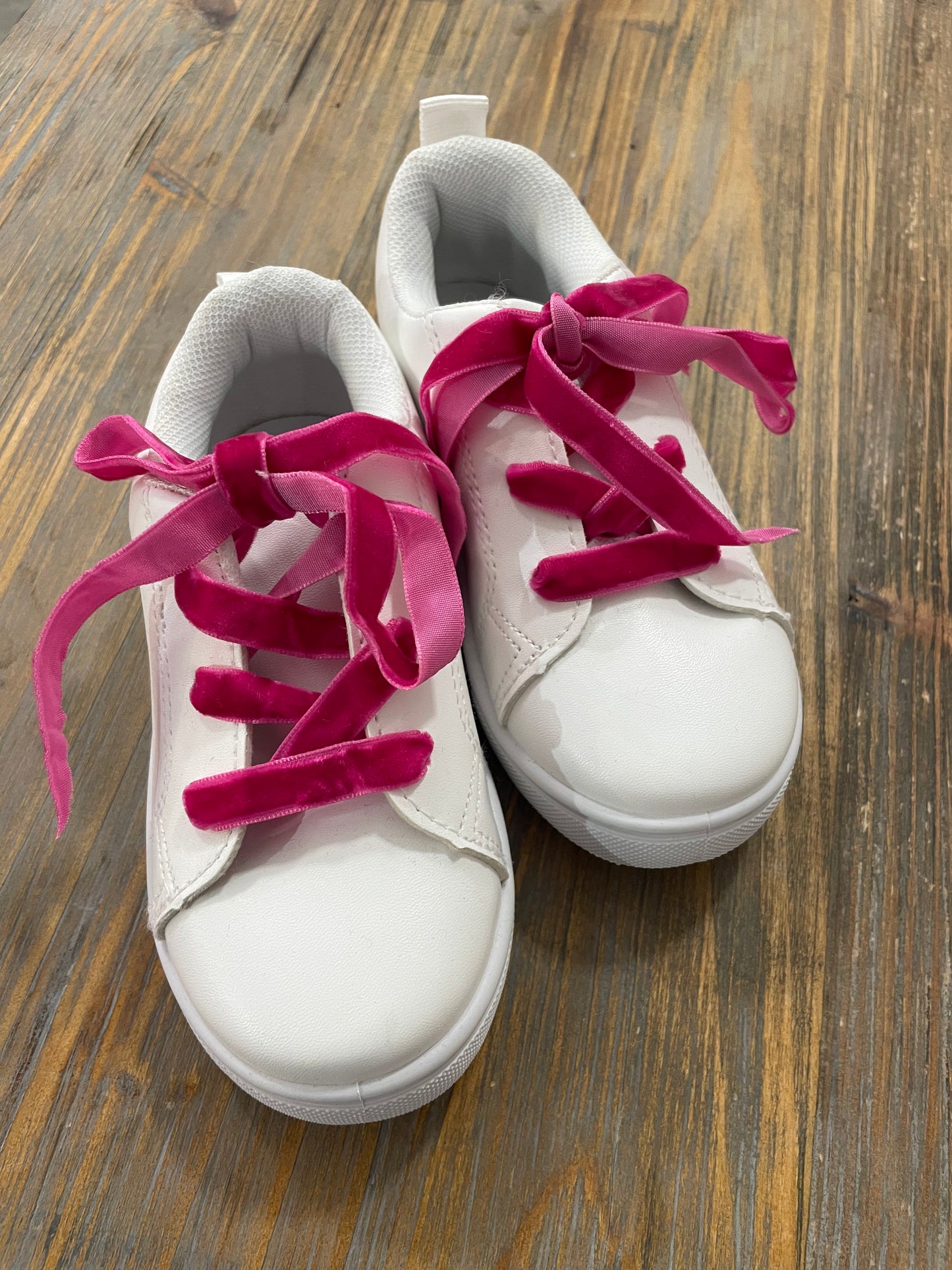Velvet Lace White Sneakers