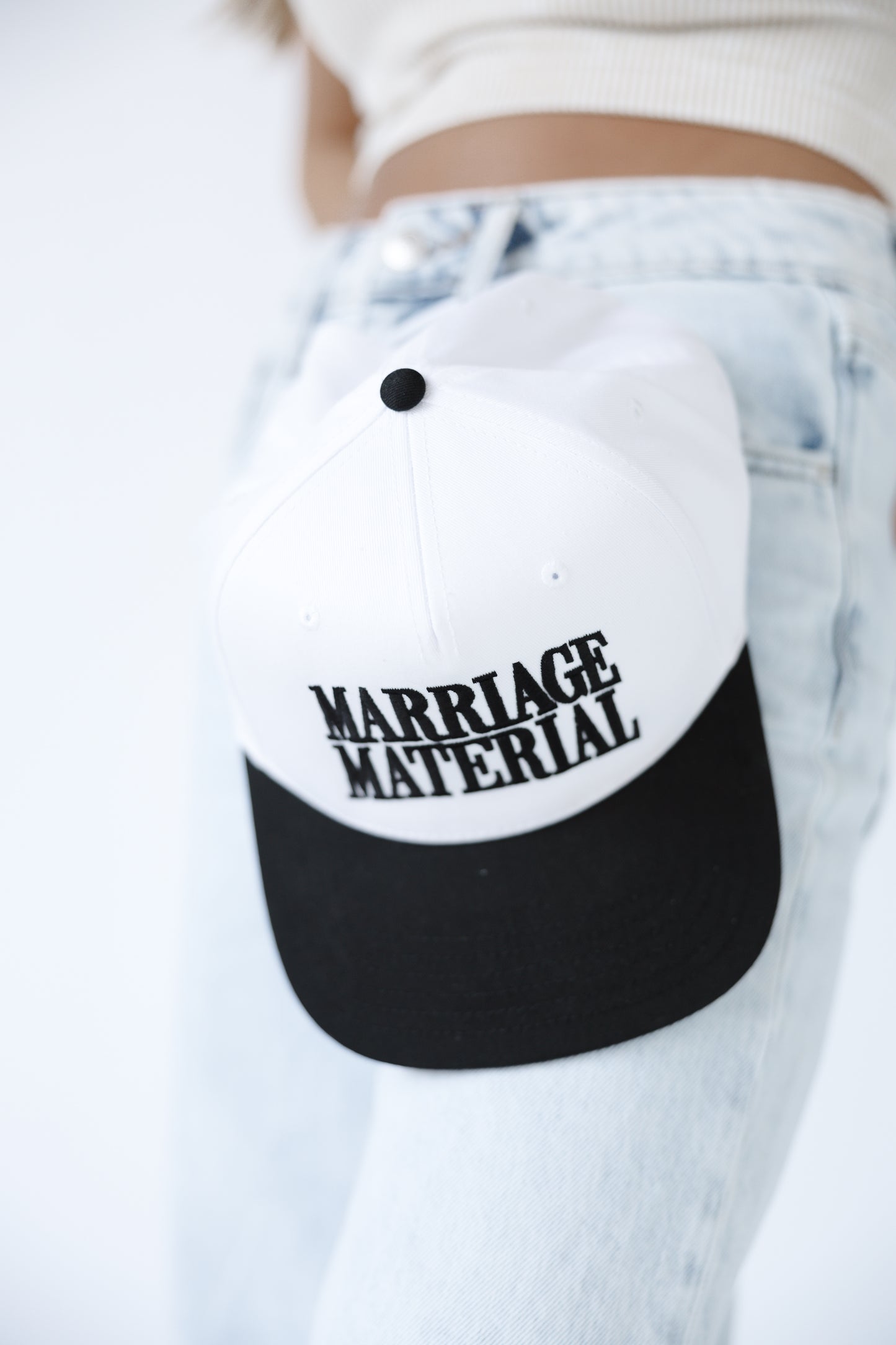 Marriage Material Embroidered Trucker Hat