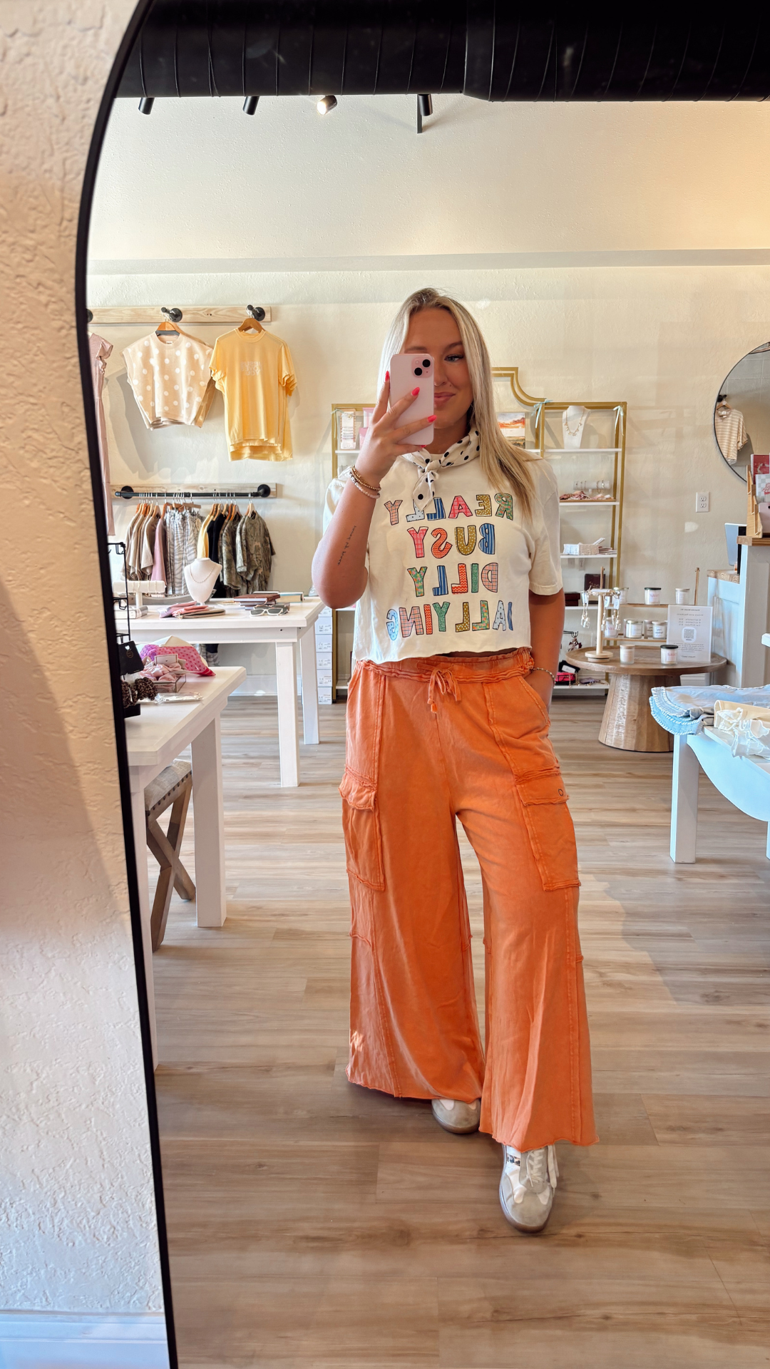 Pumpkin Orange Wide Leg Sweatpants