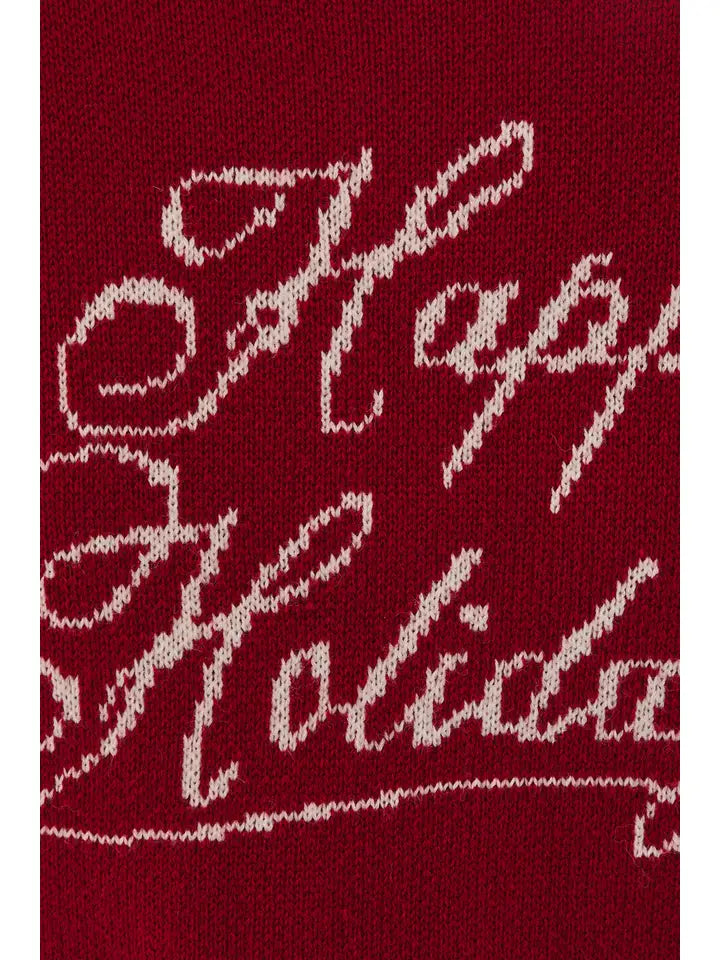 Long Sleeve Crew Neck "Happy Holidays" Graphic Sweater49