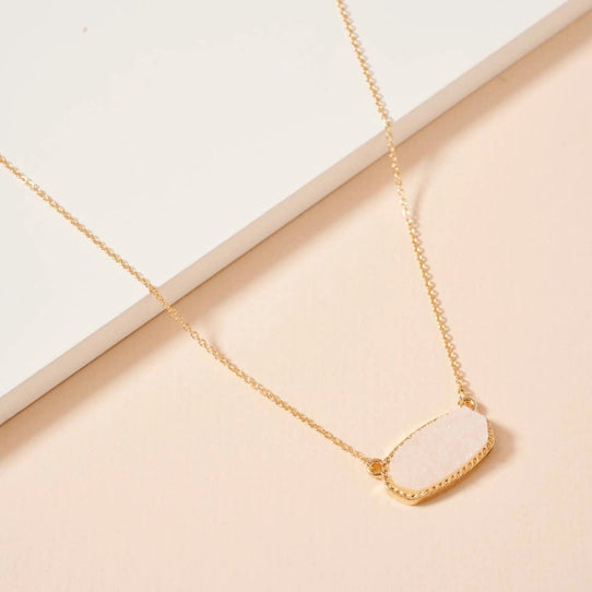 Druzy Stone Charm Necklace