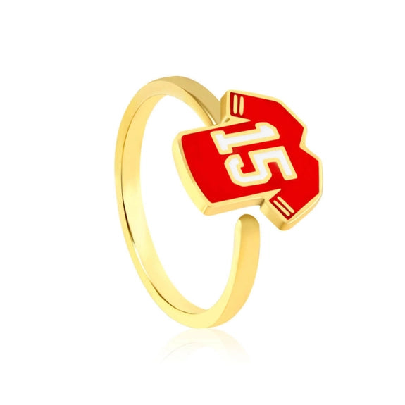 Kansas City #15 Quarterback Jersey Gold Ring