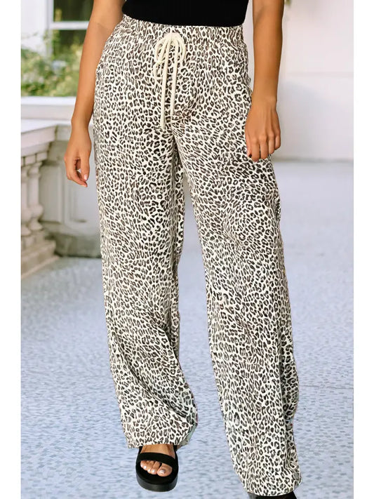 Ldc Leopard Drawstring Loose Pants