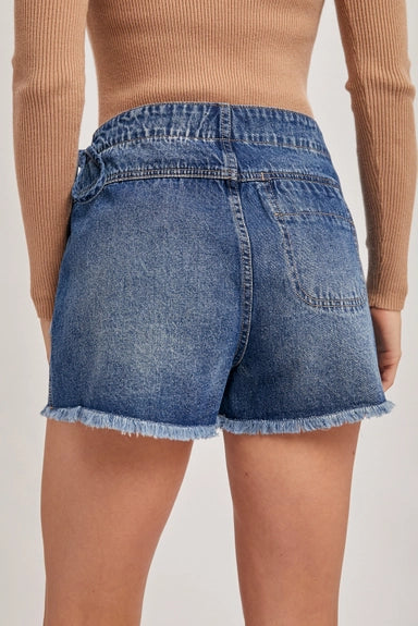 Denim Overlapping Front Skort