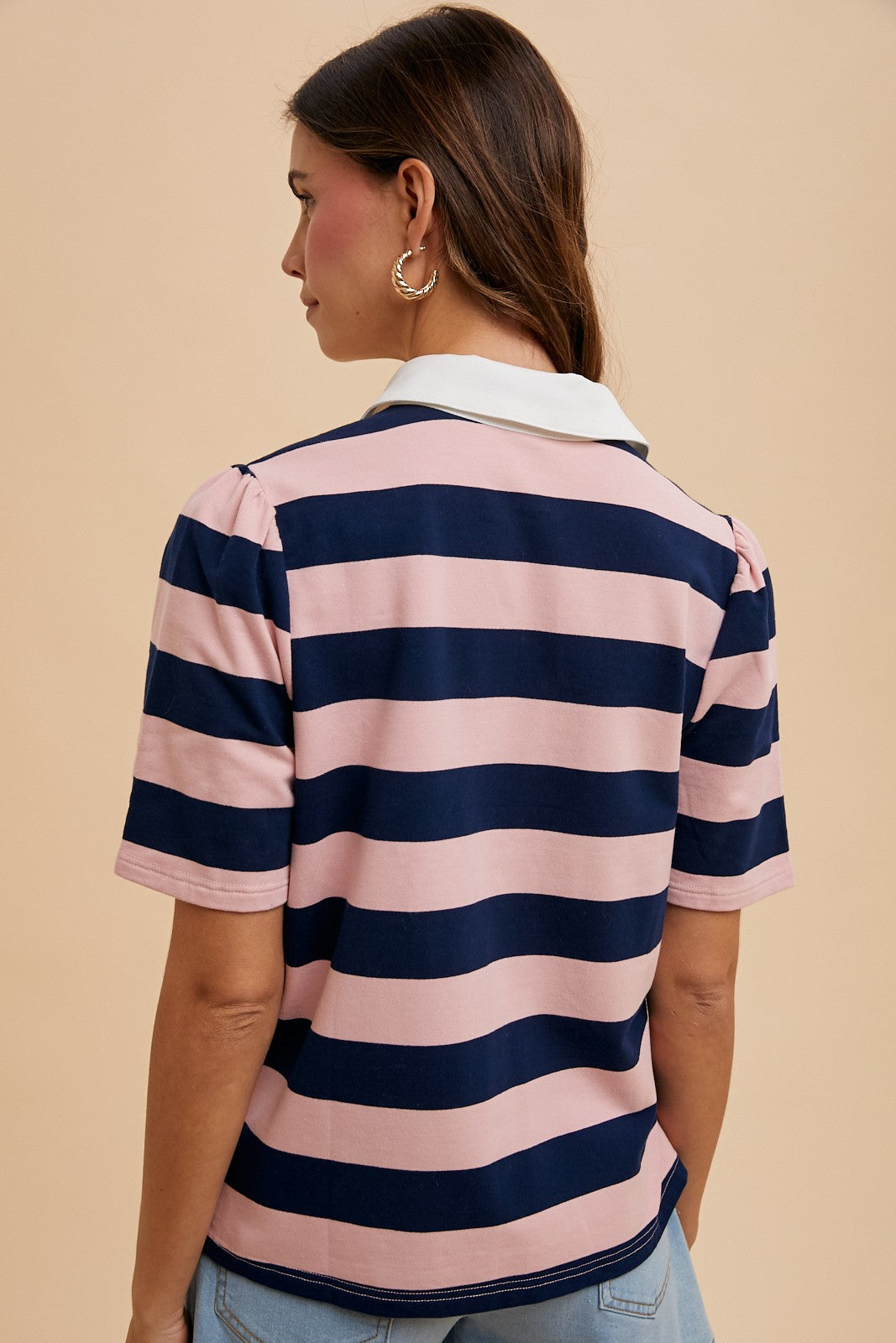 Striped Puff Sleeve Blouse