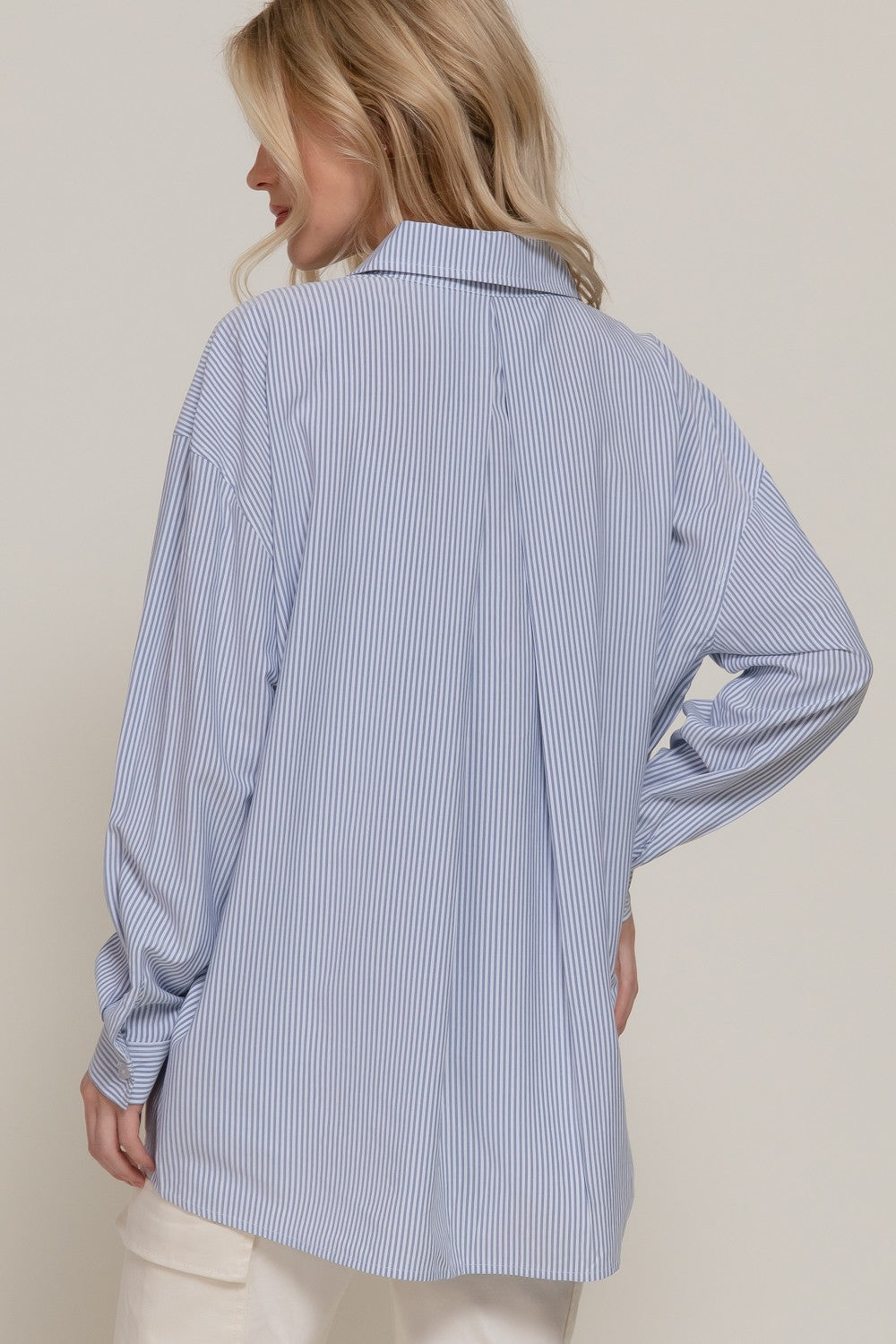 Long Sleeve Oversized Stripe Shirt