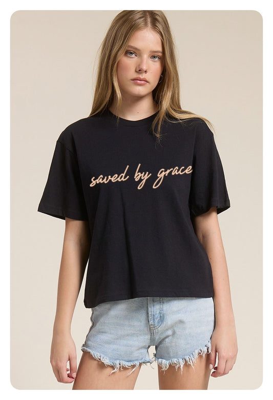 Saved By Grace Graphic Top