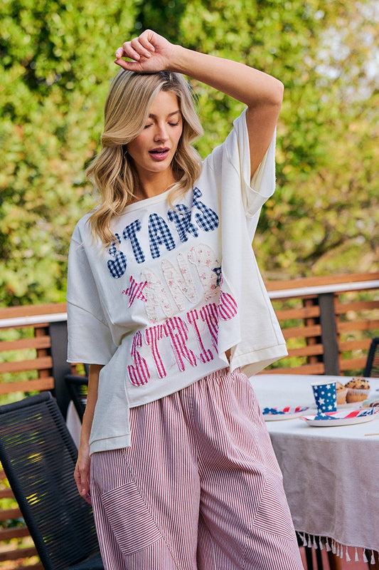 Mix And Match Stars And Stripes Patchwork Short Sleeve Preorder 5/25