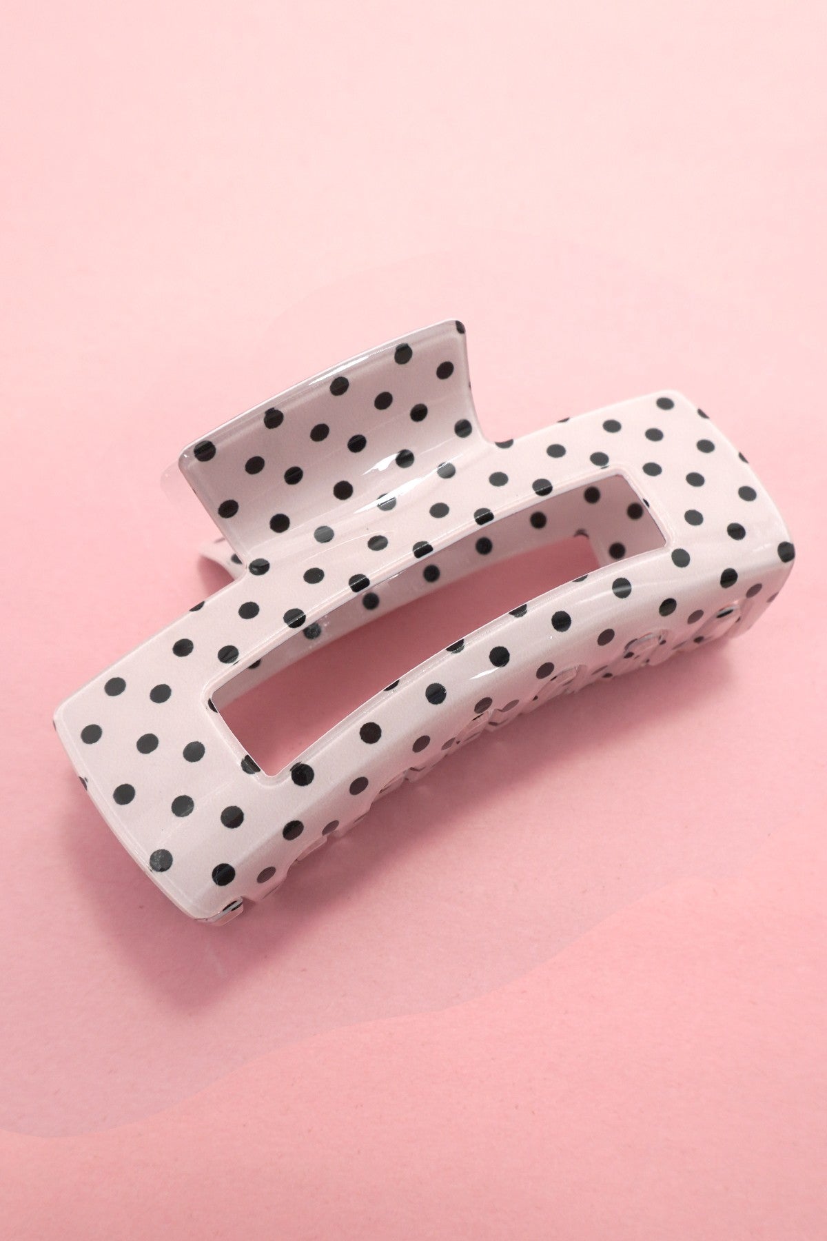 Polka Dot Claw Clip - Pink