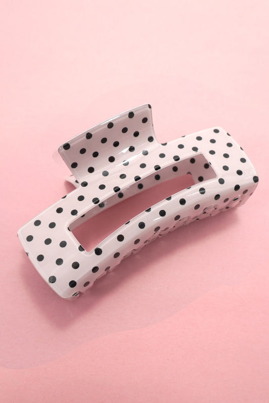 Polka Dot Claw Clip - Pink