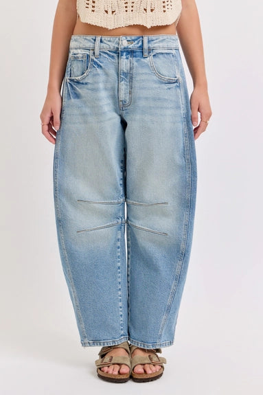 Mid-Waisted Barrel Leg Jeans
