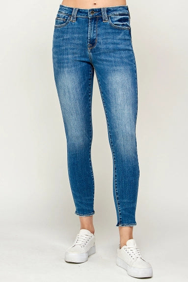 Medium Wash - Mid Rise Skinny Jeans