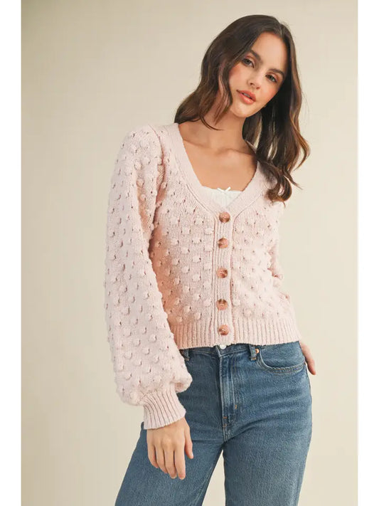 Popcorn Bubble Sweater Cardigan