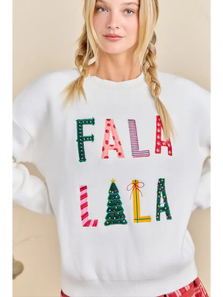 Fa La La La Christmas Knit Sweater Ready To Ship Holiday