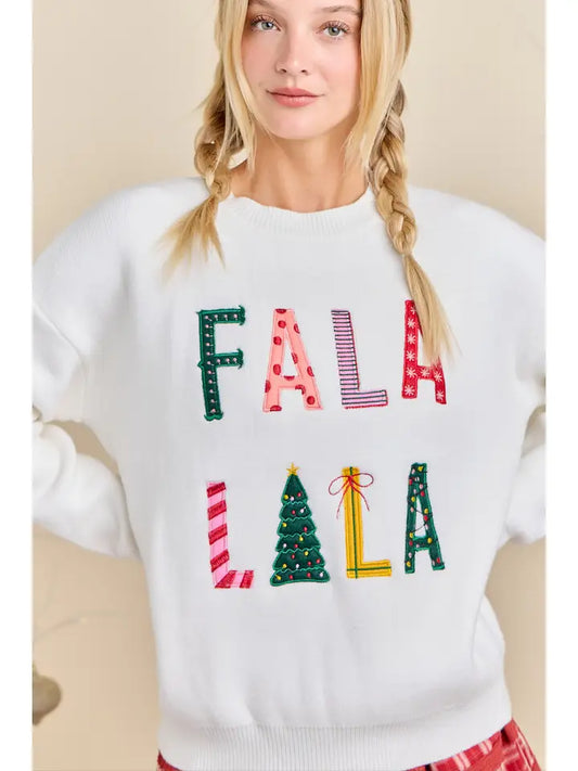 Fa La La La Christmas Knit Sweater Ready To Ship Holiday
