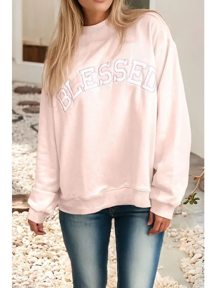 Blessed Mock Neck Crewneck