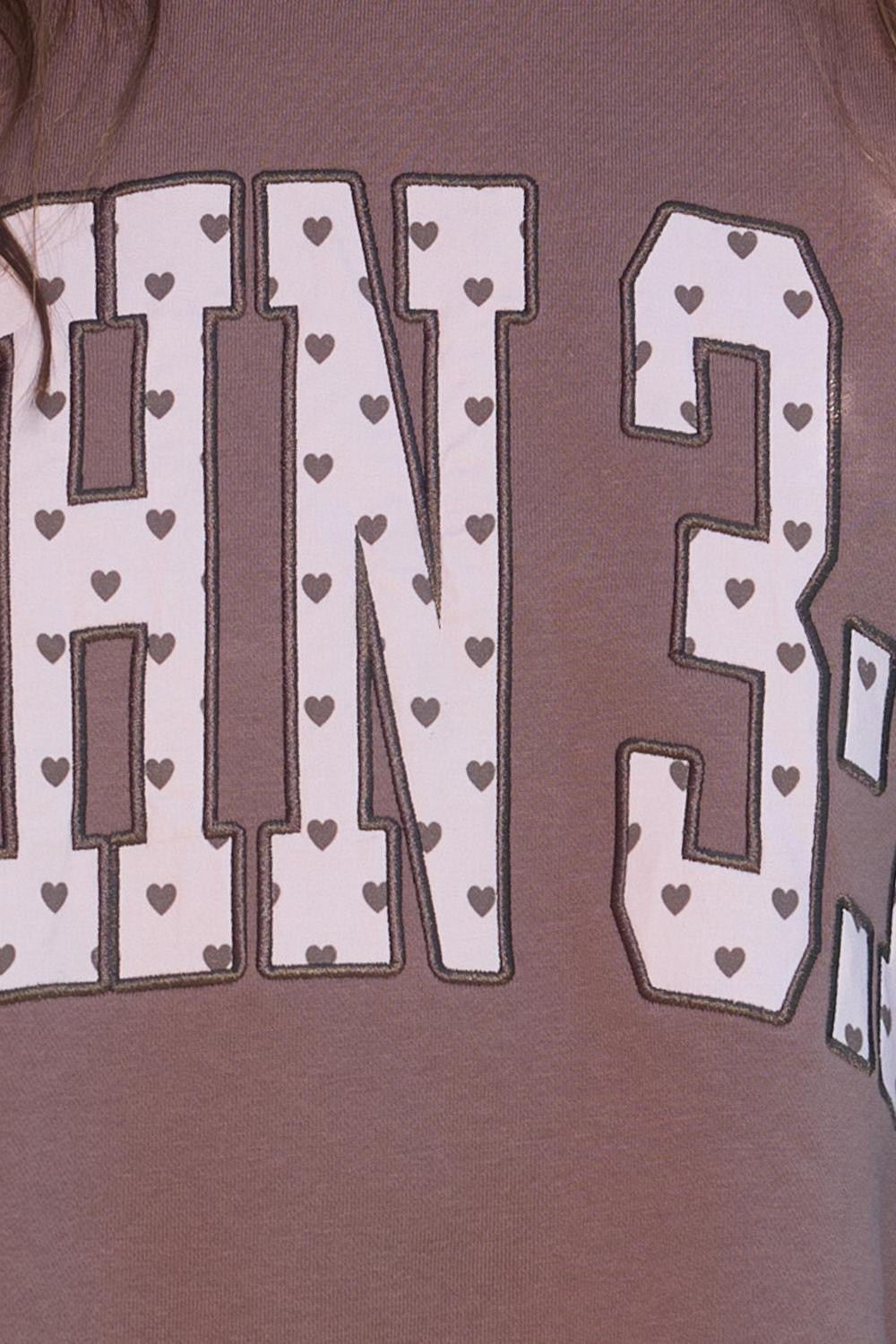 John 3:16 Mock neck pink/brown