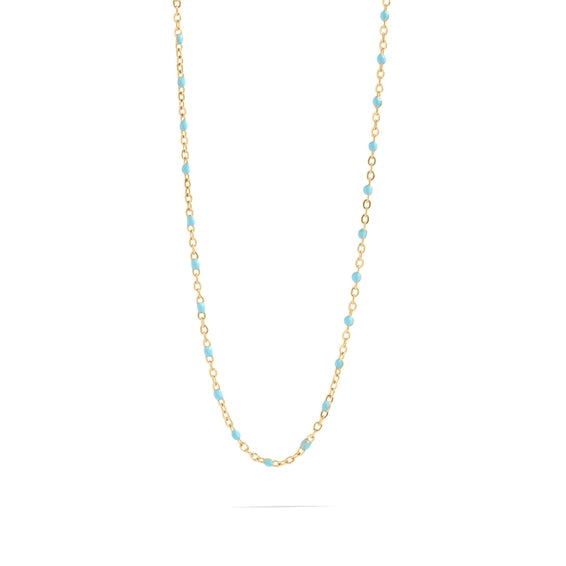 18K Gold Stainless Steel Turquoise Chain Necklace - Life Proof Jewelry