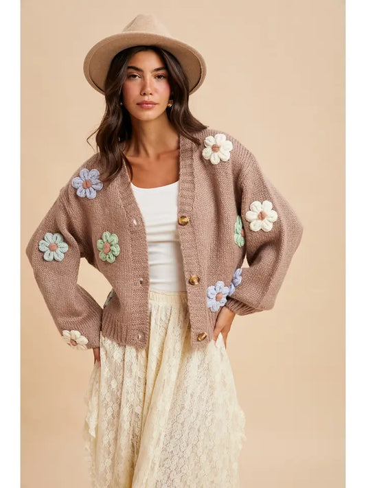 Floral Cardigan Mocha