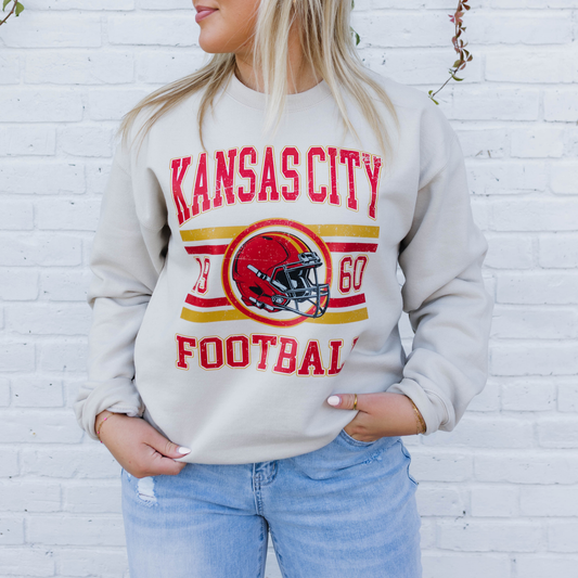 Kansas City Football Vintage Style Crewneck