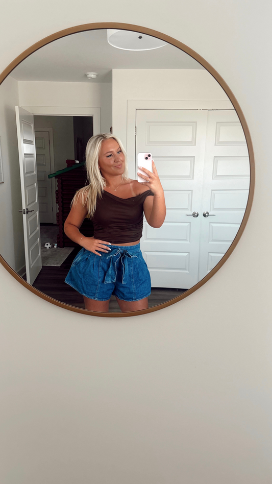 Denim Bow Skort