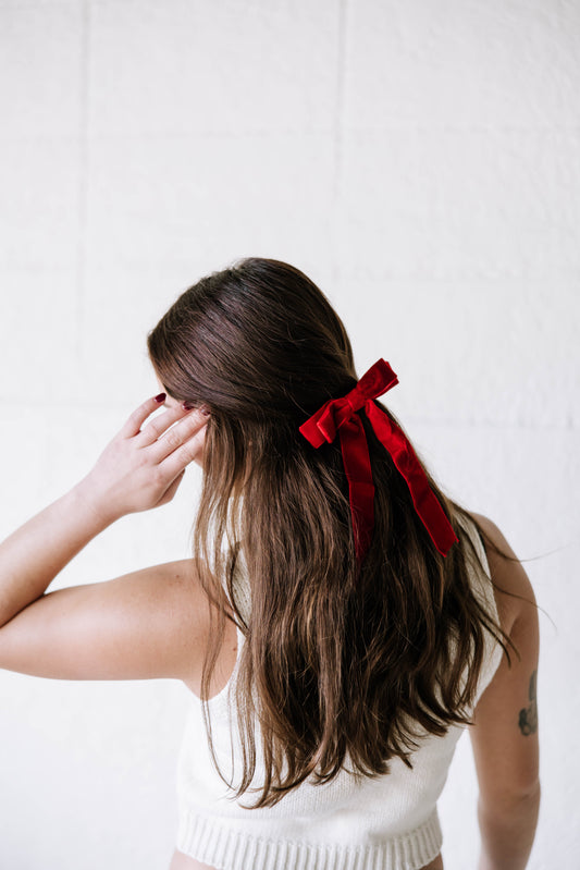 Velvet Hair Bow Clip