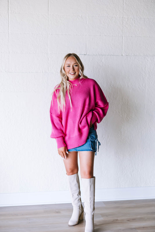 Pink Oversized Sweater