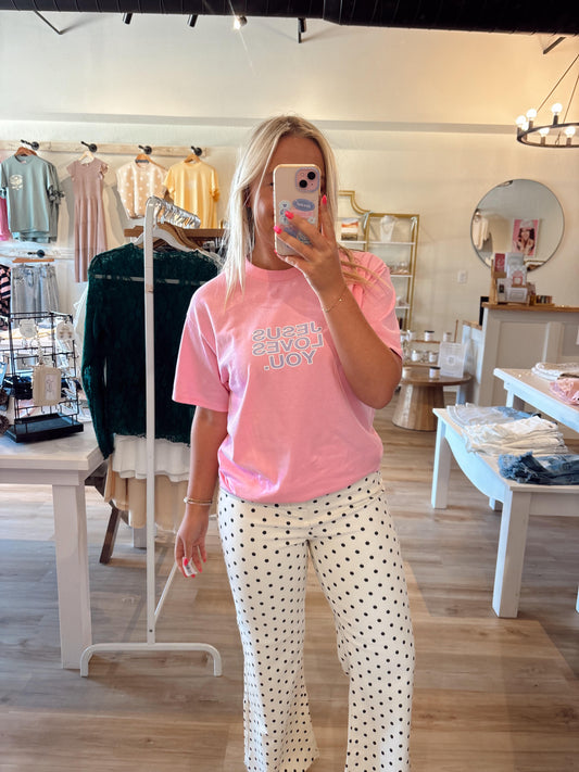 Jesus Loves You Pink and Purple Tee