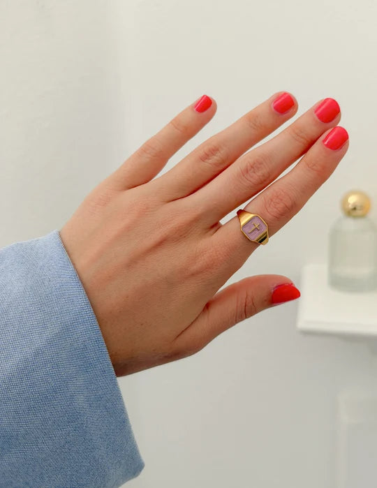 Enamel Cross Ring