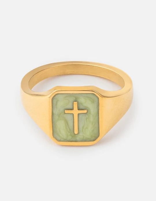 Enamel Cross Ring