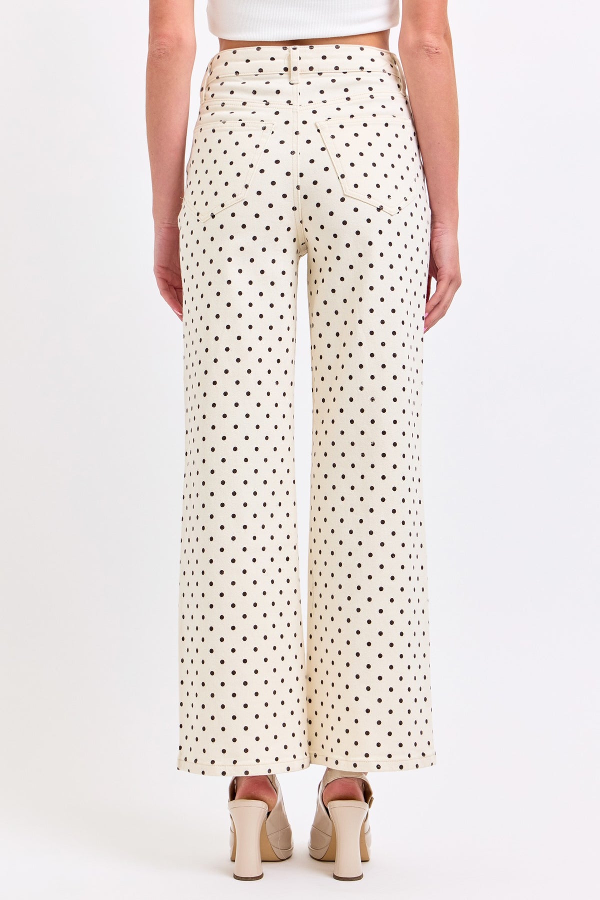 Polka Dot Wide Leg Jeans