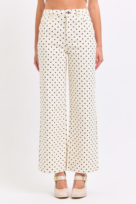 Polka Dot Wide Leg Jeans