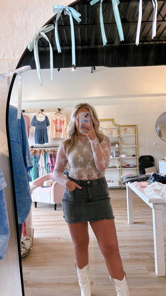 Vintage Washed Denim Skirt
