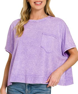Light Purple Halo washed oversized top