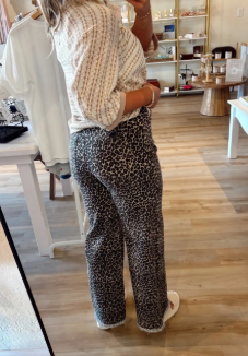 Cheetah Print High Rise Flare Jeans