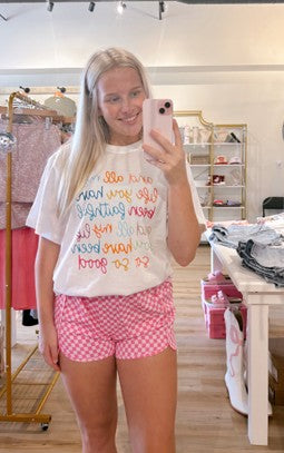 Pink Checkered Athletic Shorts
