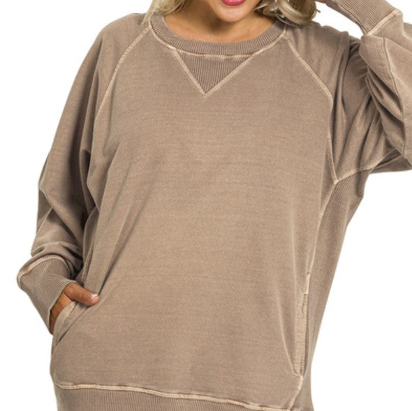 pigment dyed french terry pullover