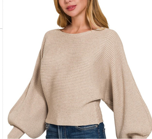 Mocha Boat Neck Sweater