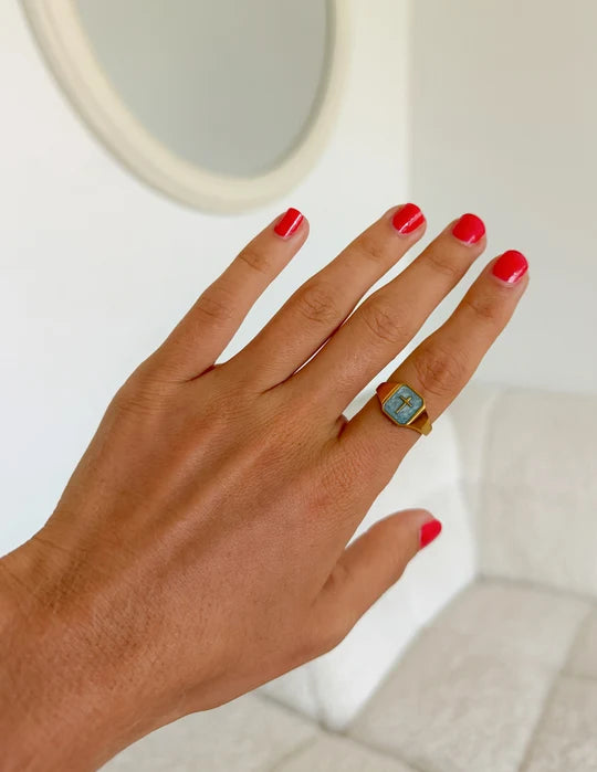 Enamel Cross Ring