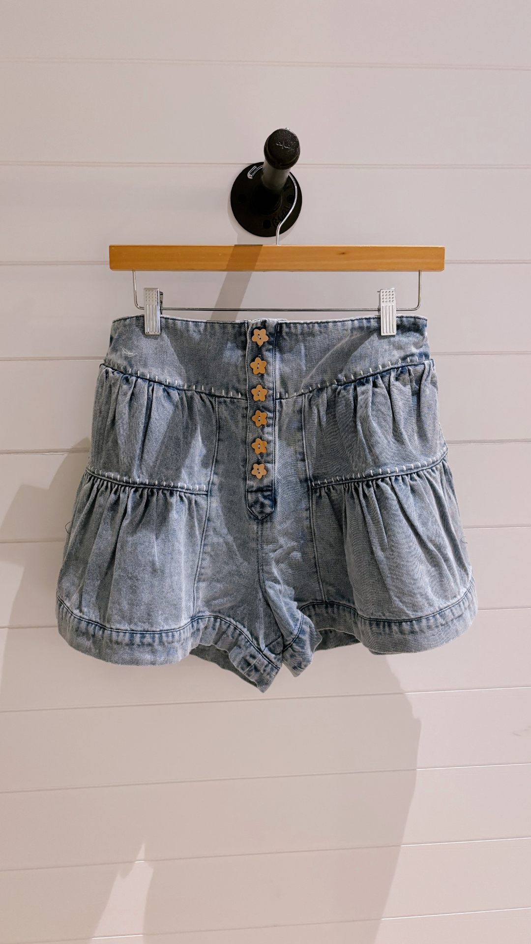 Denim Skort Daisy Button Ruffle