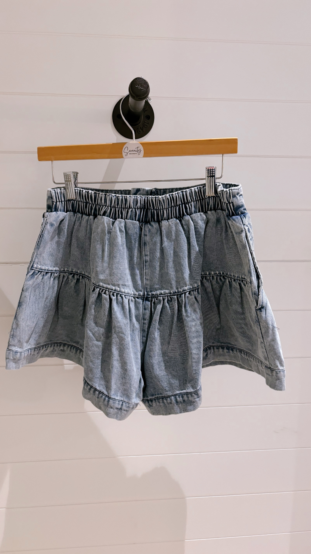 Denim Skort Daisy Button Ruffle
