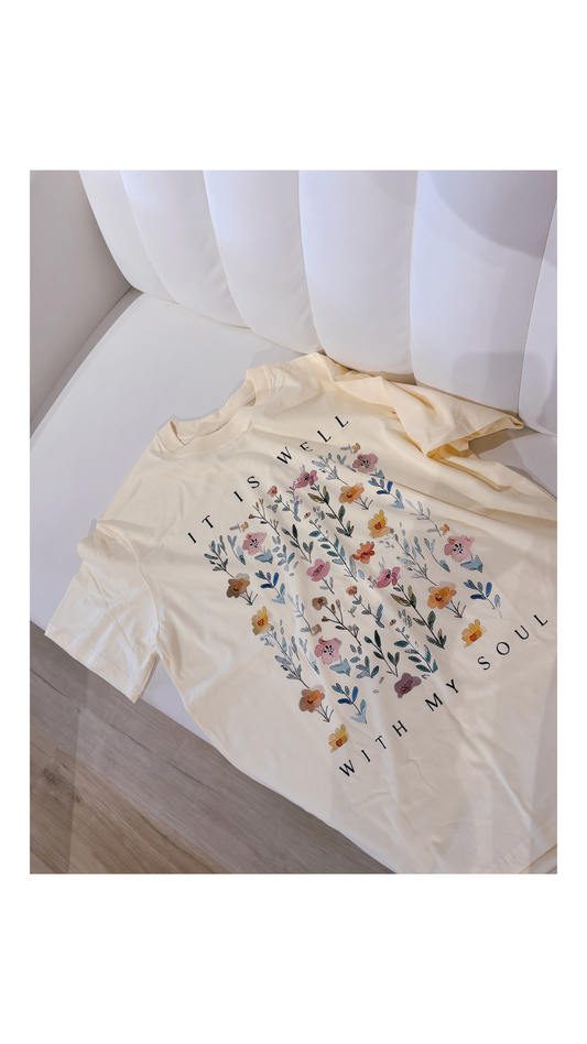 It Is Well With My Soul Pastel Yellow Tee Shirt