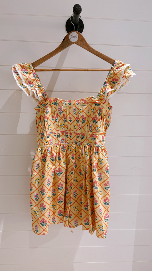Yellow Floral Strap Romper