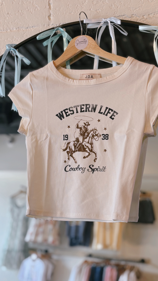 Cowboy Spirit Crop Tee